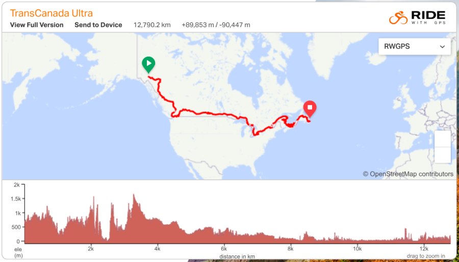 TransCanada Ultra 2025 map