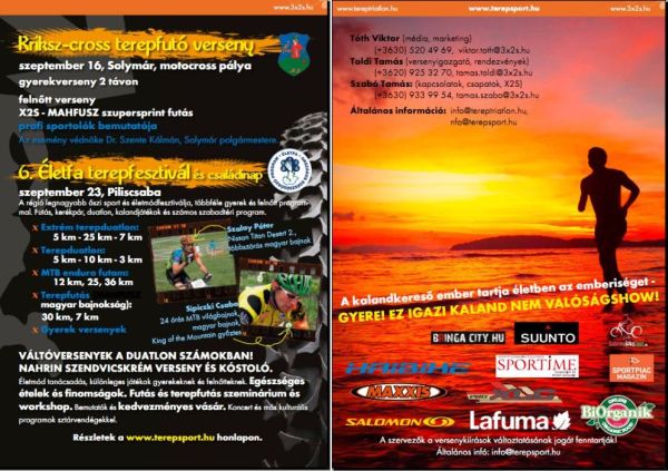 &Eacute;letfa Terepfesztiv&aacute;l, X2S, terepfut&aacute;s, MTB, maraton, terepduatlon