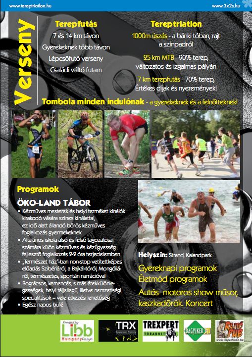 X2S, terepfesztivál, tereptriatlon, terepfutás, MTB, gyermeknap, kaland, strand, életmód, egészség