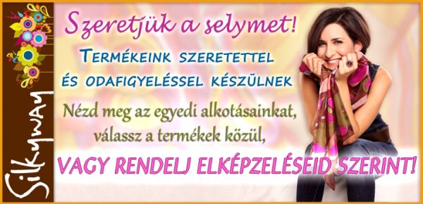 Silkyway, k&eacute;zzel festett, selyemkendő, ruha