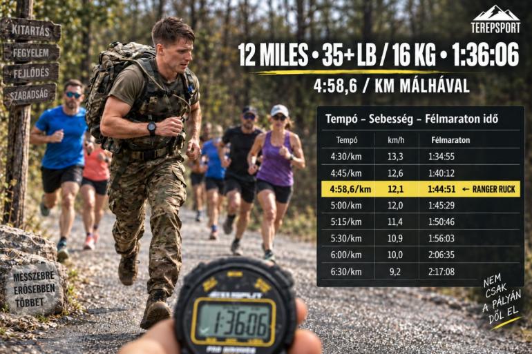 Rombol&aacute;s vagy szupererő? Mi t&ouml;rt&eacute;nik a testeddel, ha 4:58-as ezrekkel futsz f&eacute;lmaratont egy 16 kil&oacute;s h&aacute;tizs&aacute;kkal?